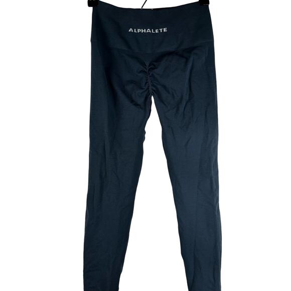 Alphalete Seamless Scrunch Amplify Navy Blue Leggings Womens Size XS Workout - Picture 11 of 15